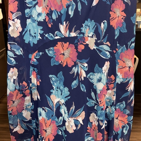 0x XL 14/16 Dress v neck flutter sleeve Plus Catherine's flowy mermaid - Picture 3 of 8